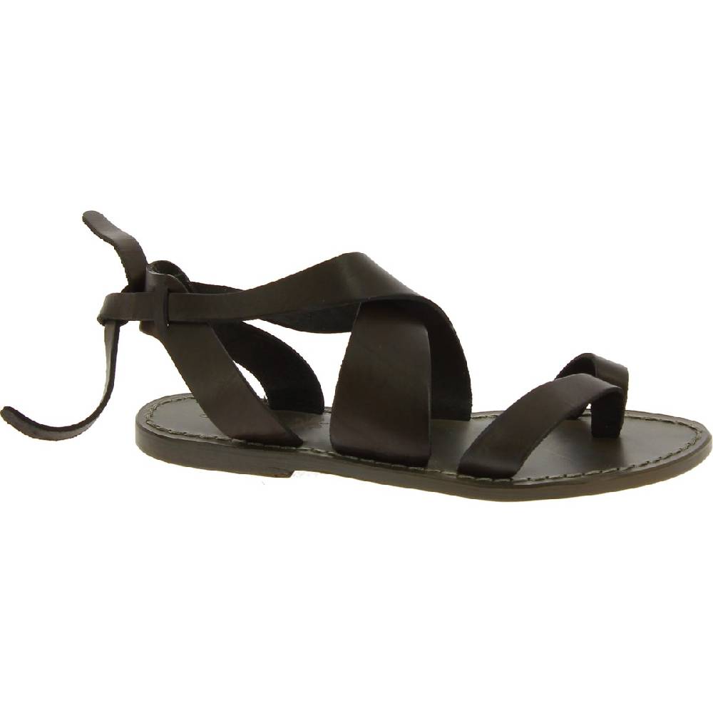 Lartigiano Del Cuoio Sandali donna in pelle color fango fatti a mano in Italia Vendite Flash