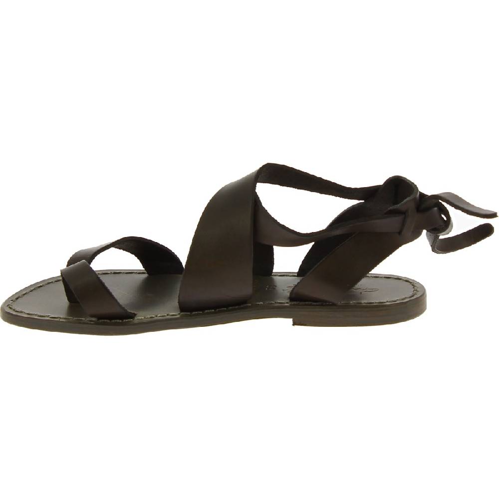 Lartigiano Del Cuoio Sandali donna in pelle color fango fatti a mano in Italia Vendite Flash