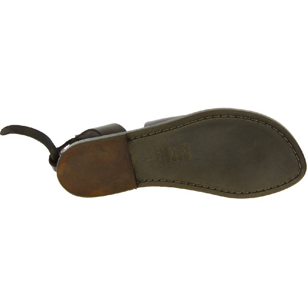 Lartigiano Del Cuoio Sandali donna in pelle color fango fatti a mano in Italia Vendite Flash