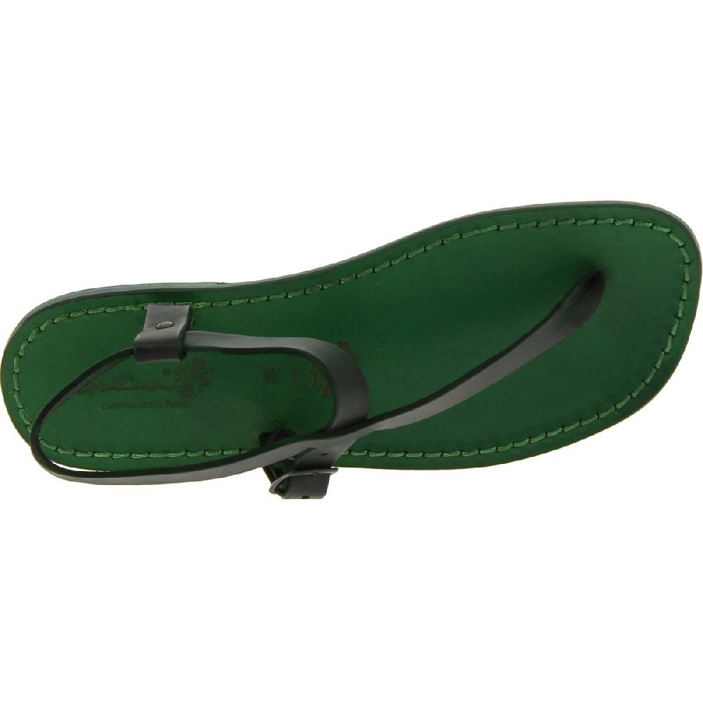 Lartigiano Del Cuoio Sandali infradito in pelle verde fatti a mano Moda