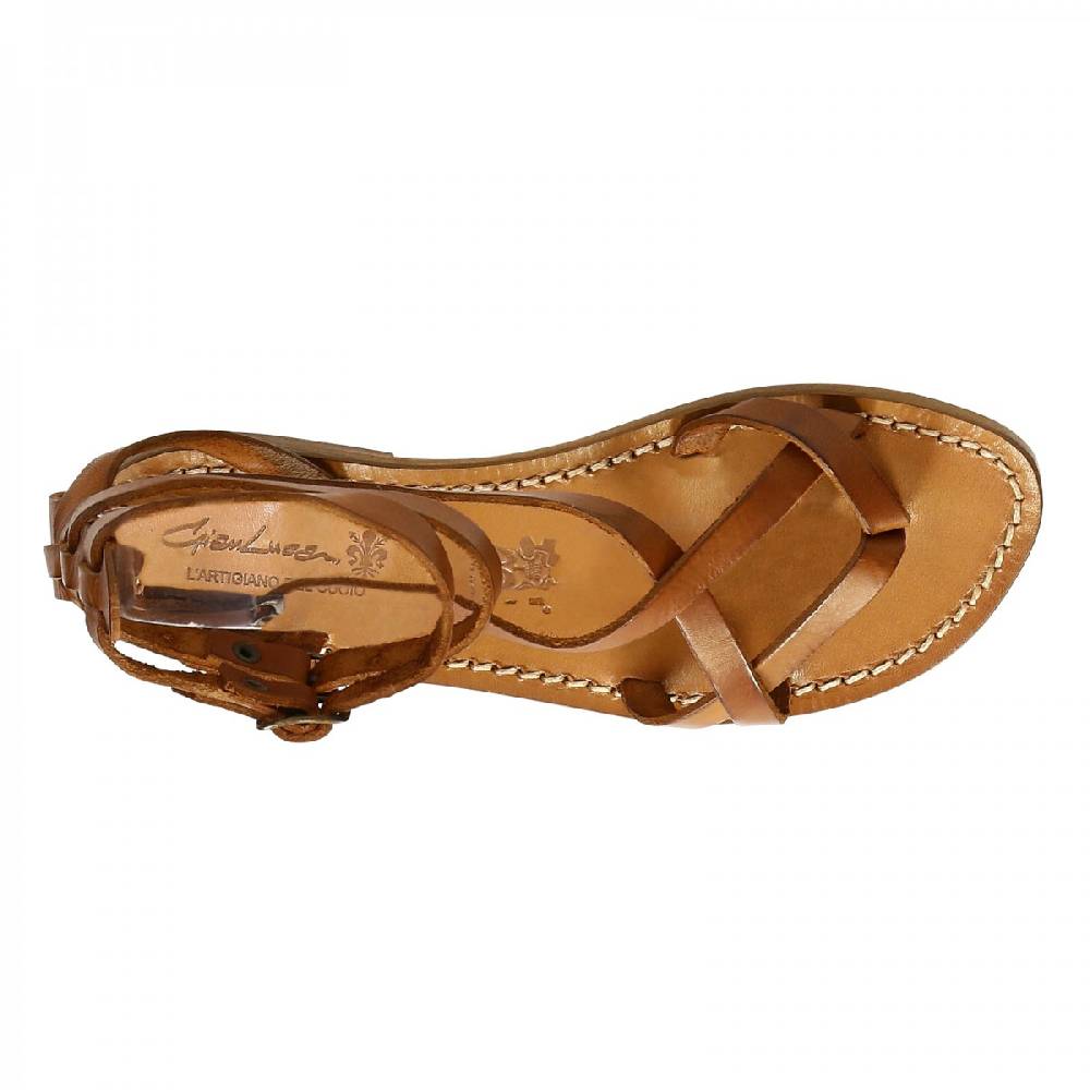 Lartigiano Del Cuoio Sandali gladiator donna fatti a mano in pelle colore cuoio antico Latest fashion