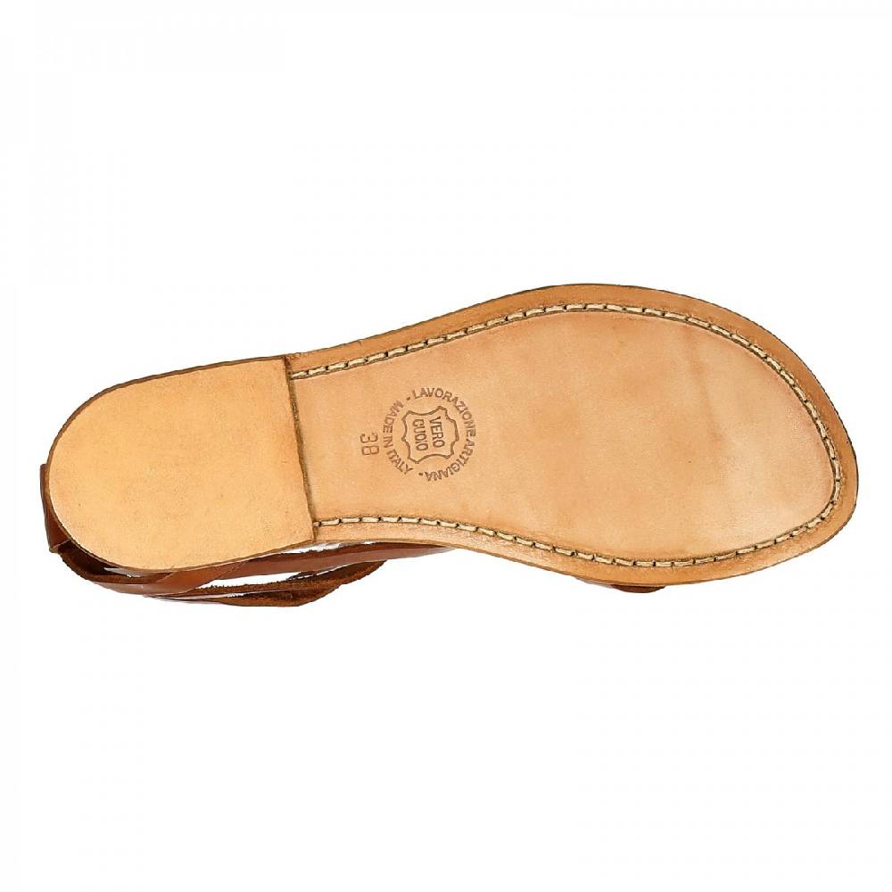 Lartigiano Del Cuoio Sandali gladiator donna fatti a mano in pelle colore cuoio antico Latest fashion