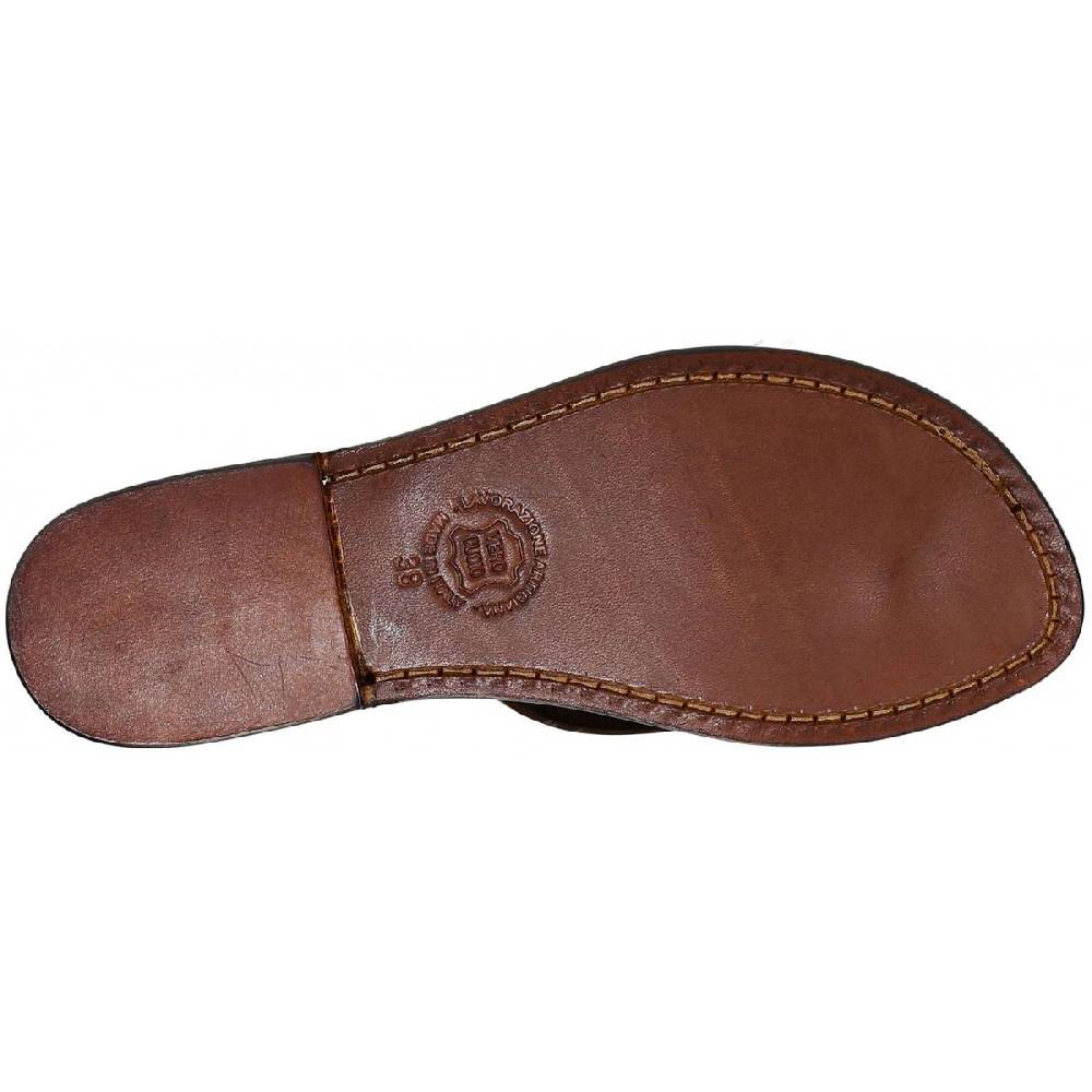 Lartigiano Del Cuoio Ciabatte infradito donna in pelle testa di moro Online Outlet