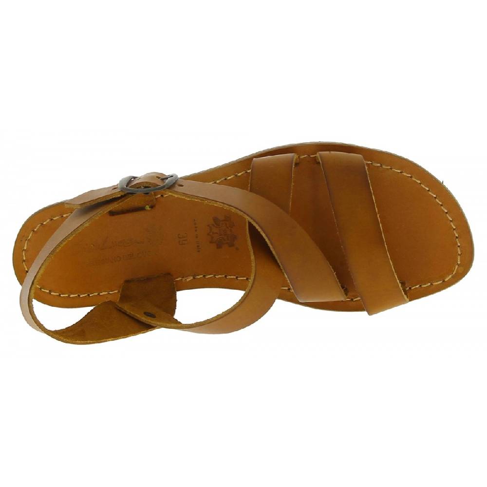 Lartigiano Del Cuoio Sandali alla francescana donna in pelle color cuoio artigianali Qualità Garantita