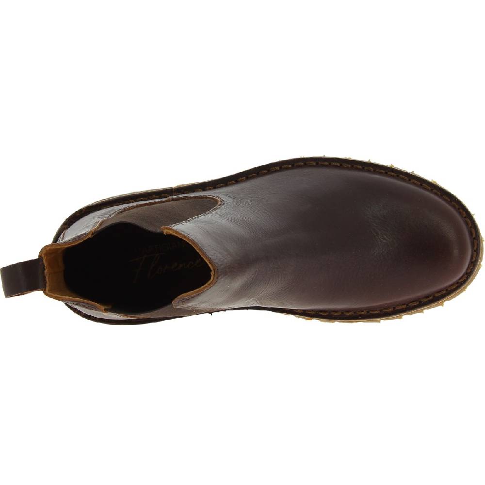 Lartigiano Del Cuoio Stivaletto beatles donna in pelle marrone scuro e suola Vibram Online