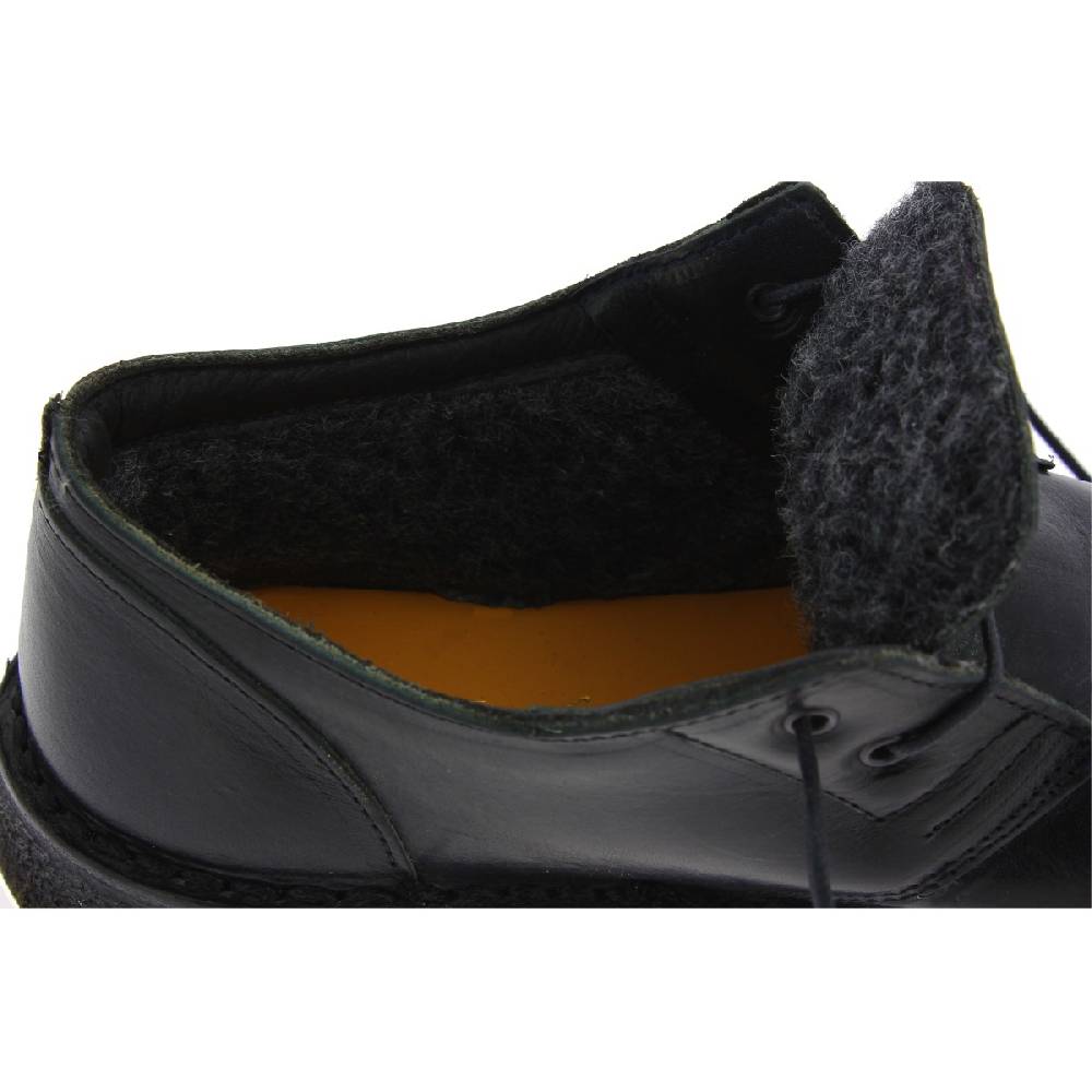 Lartigiano Del Cuoio Scarpe basse da uomo in pelle nera con fodera invernale In Vendita