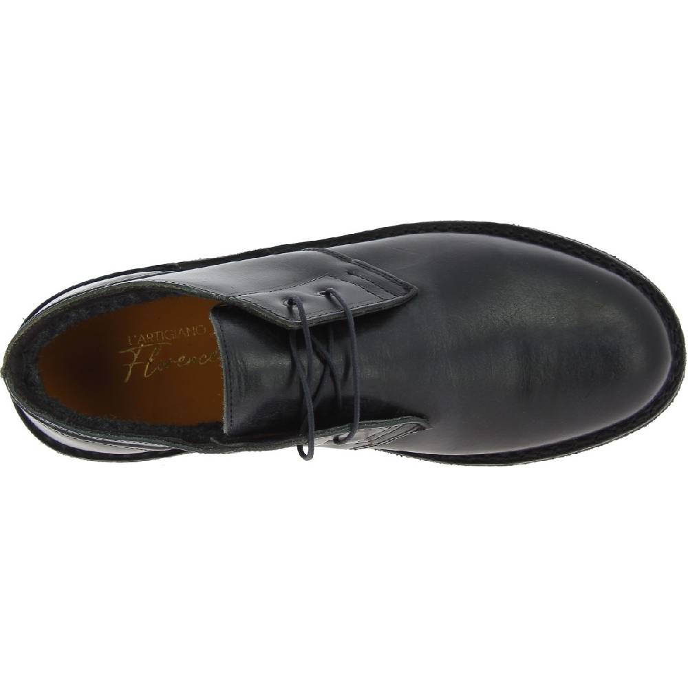 Lartigiano Del Cuoio Scarpe basse da uomo in pelle nera con fodera invernale In Vendita