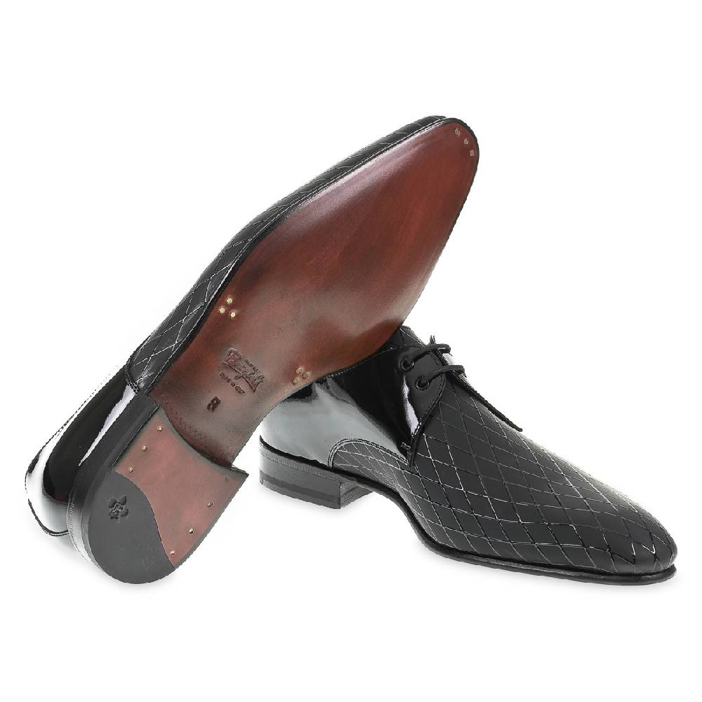 Lartigiano Del Cuoio Scarpe da cerimonia in Vernice Stampata Diamond - Fratelli Borgioli - Artigianalità Italiana Vendita Calda