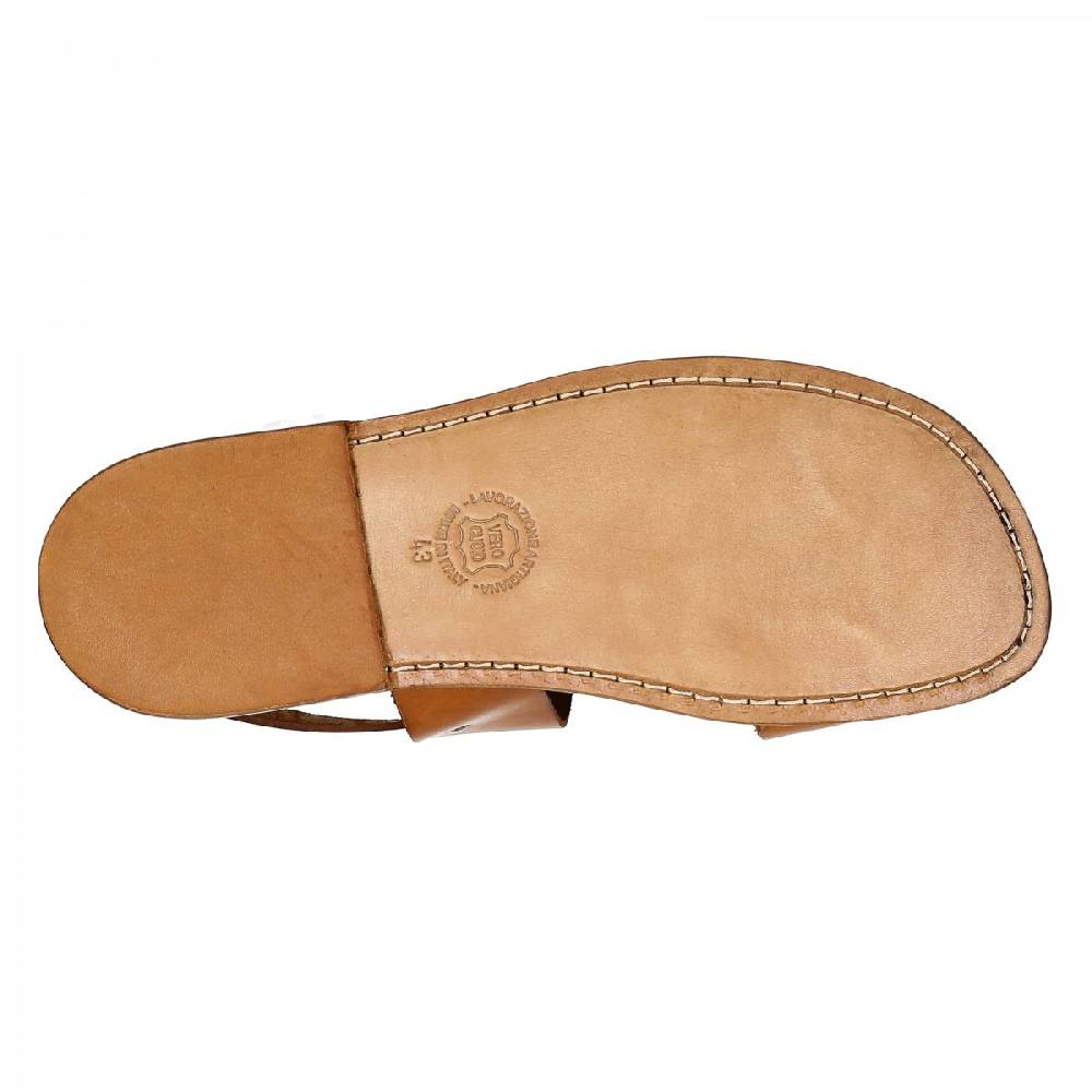 Lartigiano Del Cuoio Sandali uomo fatti a mano in pelle color cuoio antico Vendita Economica