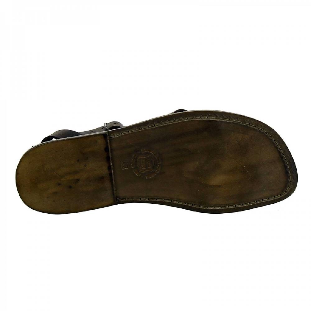 Lartigiano Del Cuoio Sandalo gladiatore uomo in pelle nero Vendite Flash