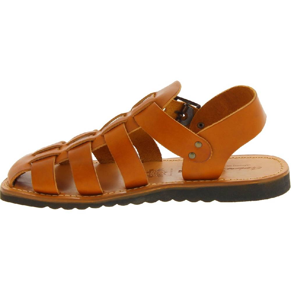 Lartigiano Del Cuoio Sandali frate uomo in pelle color cuoio fatti a mano In Saldo