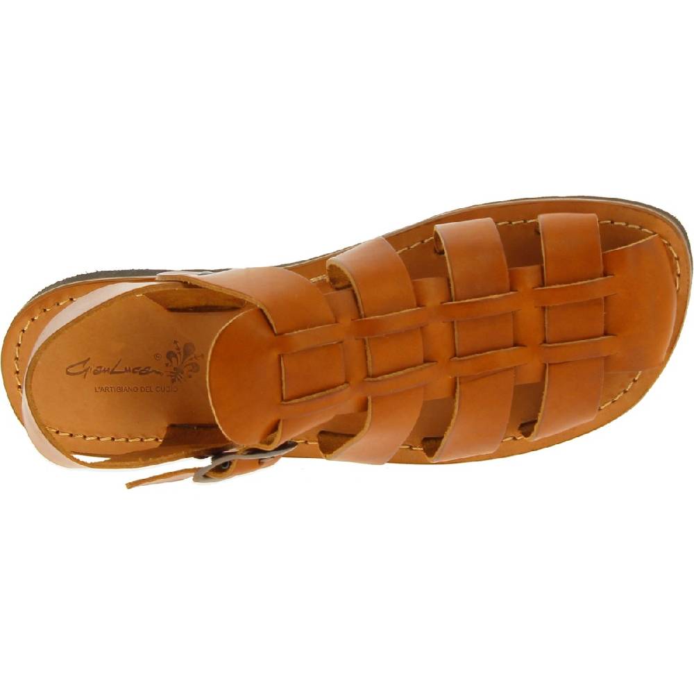 Lartigiano Del Cuoio Sandali frate uomo in pelle color cuoio fatti a mano In Saldo