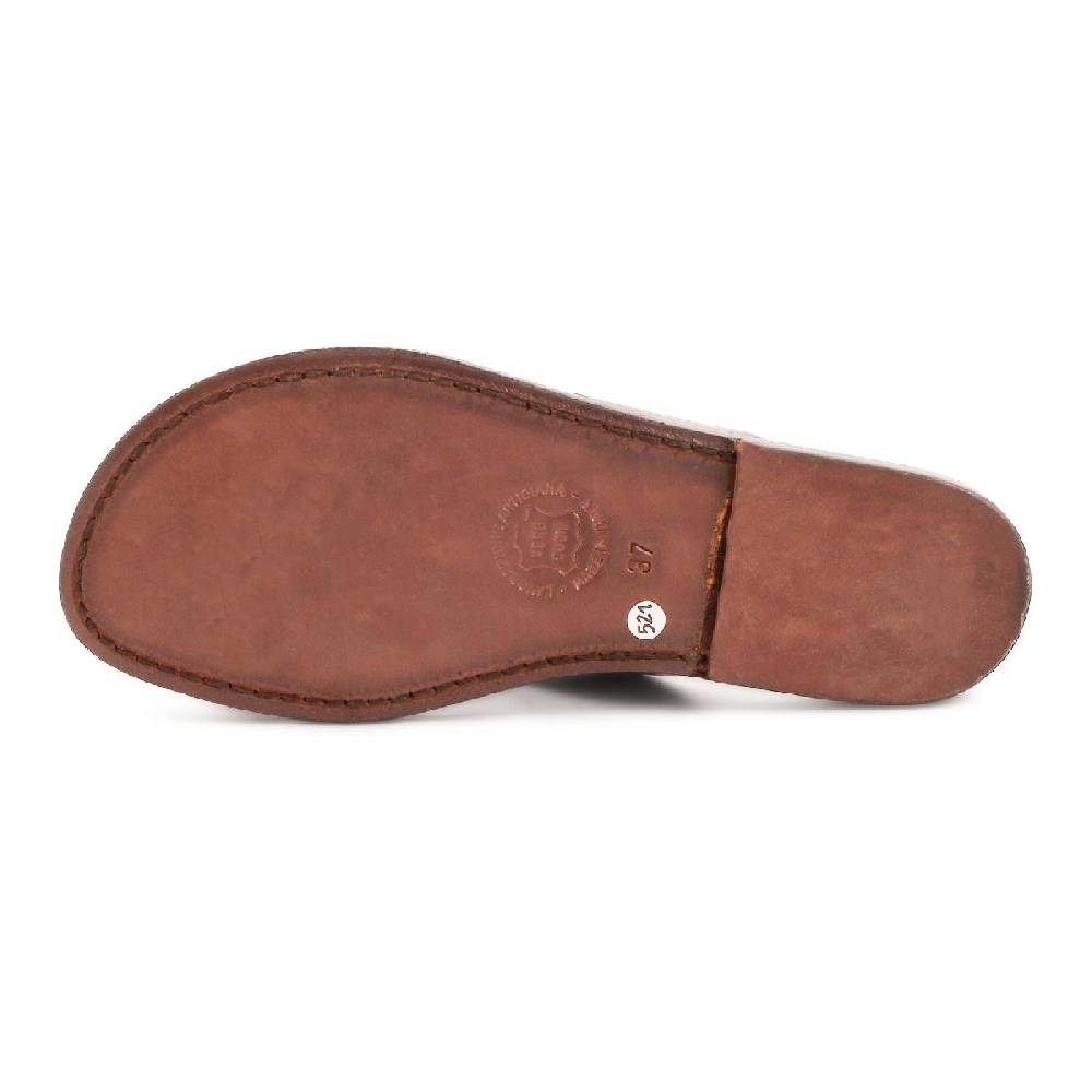 Lartigiano Del Cuoio Ciabatte infradito donna in pelle marrone artigianali Promozione Limitata