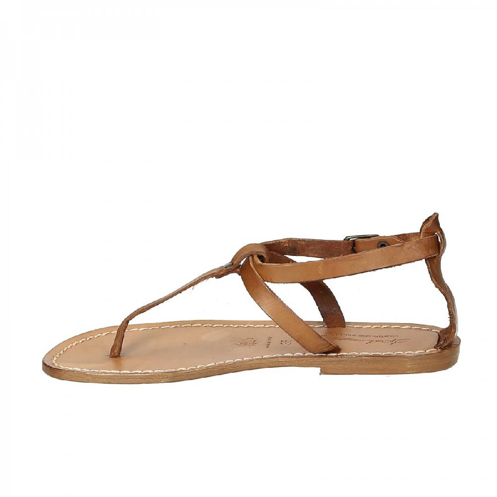 Lartigiano Del Cuoio Sandalo infradito donna in pelle color cuoio Saldi