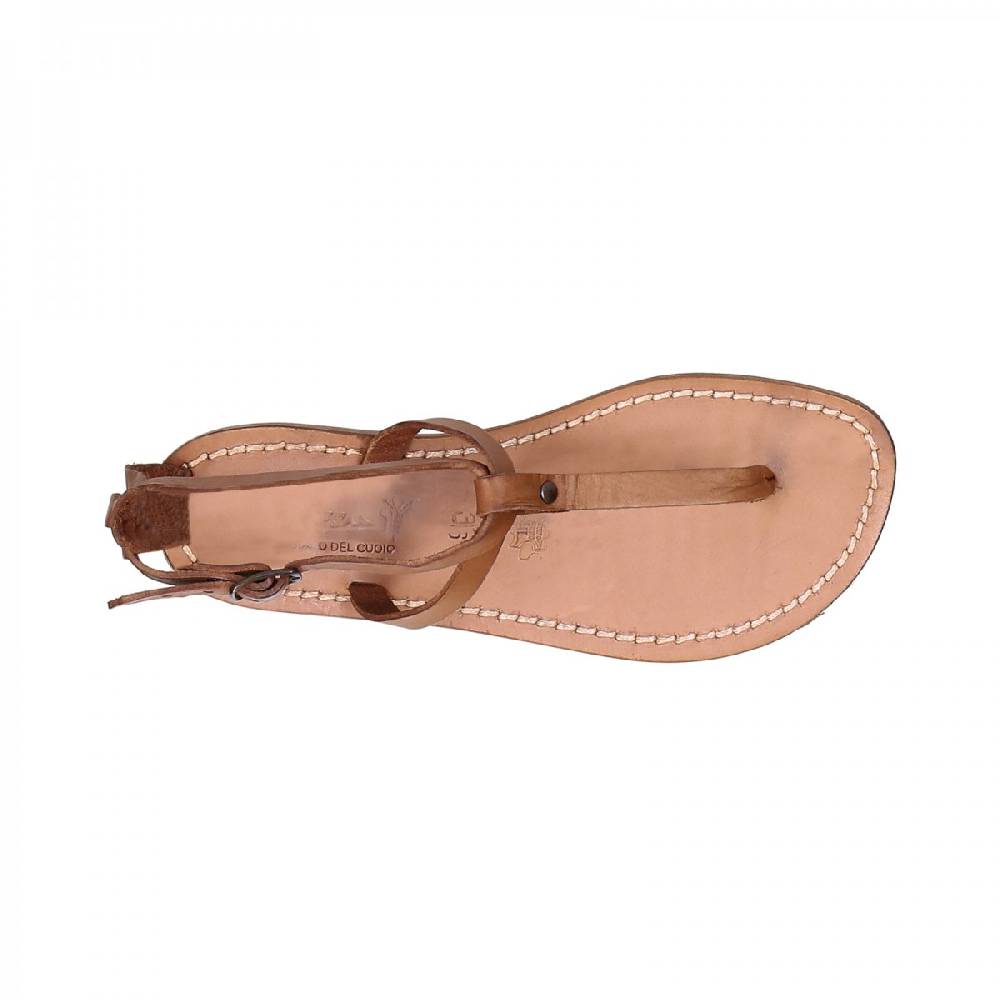 Lartigiano Del Cuoio Sandalo infradito donna in pelle color cuoio Saldi