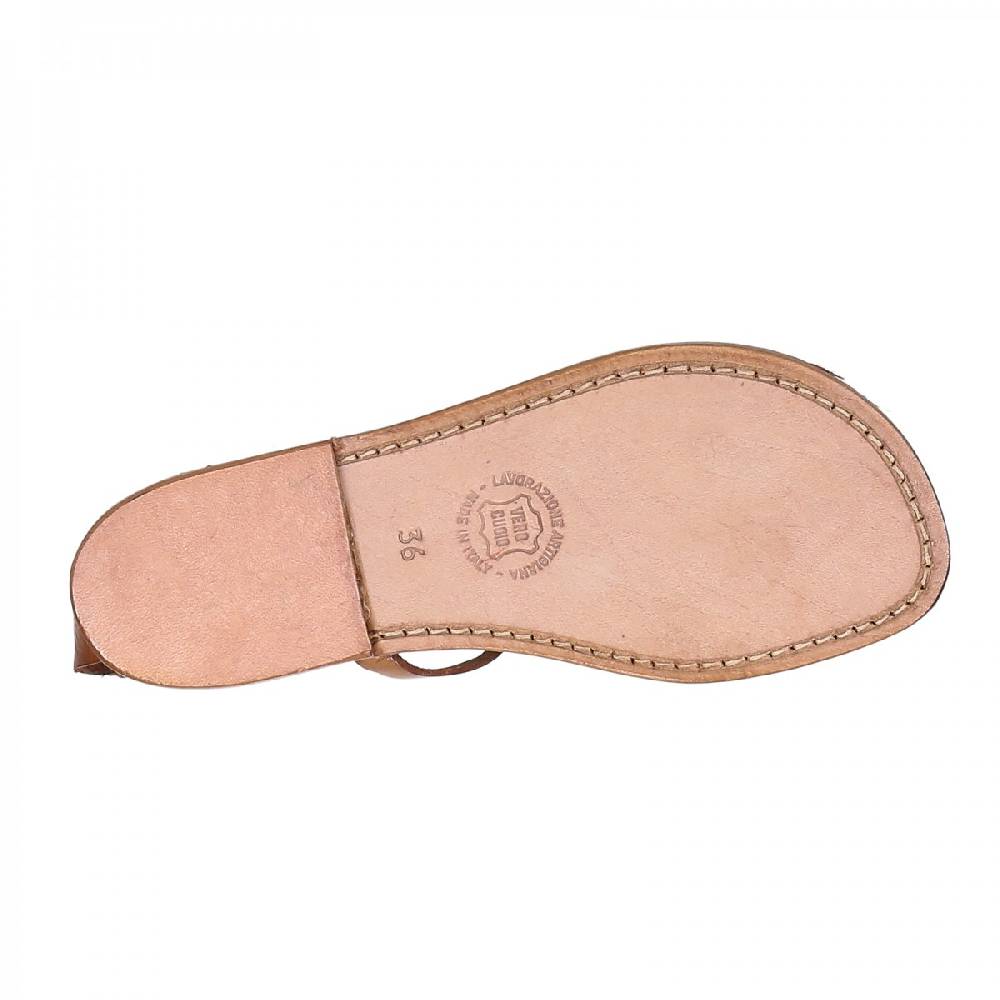 Lartigiano Del Cuoio Sandalo infradito donna in pelle color cuoio Saldi