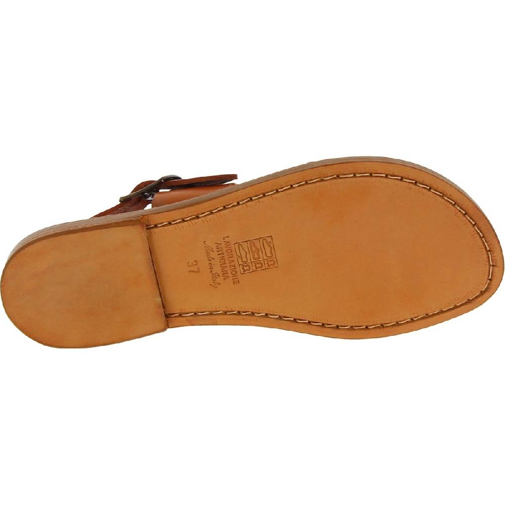 Lartigiano Del Cuoio Sandali francescani donna artigianali in pelle color cuoio Offerte