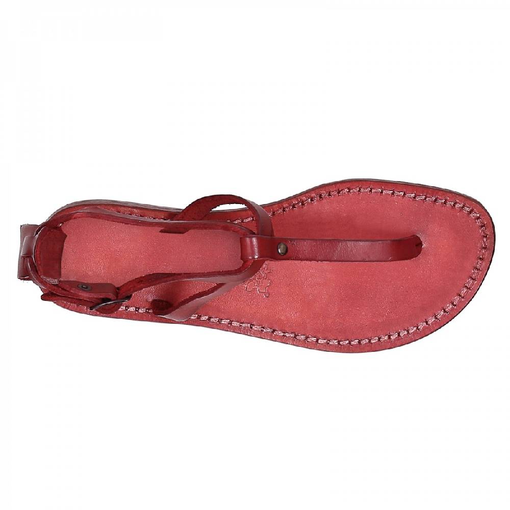 Lartigiano Del Cuoio Sandali infradito donna fatti a mano in pelle rosso Vendite Flash