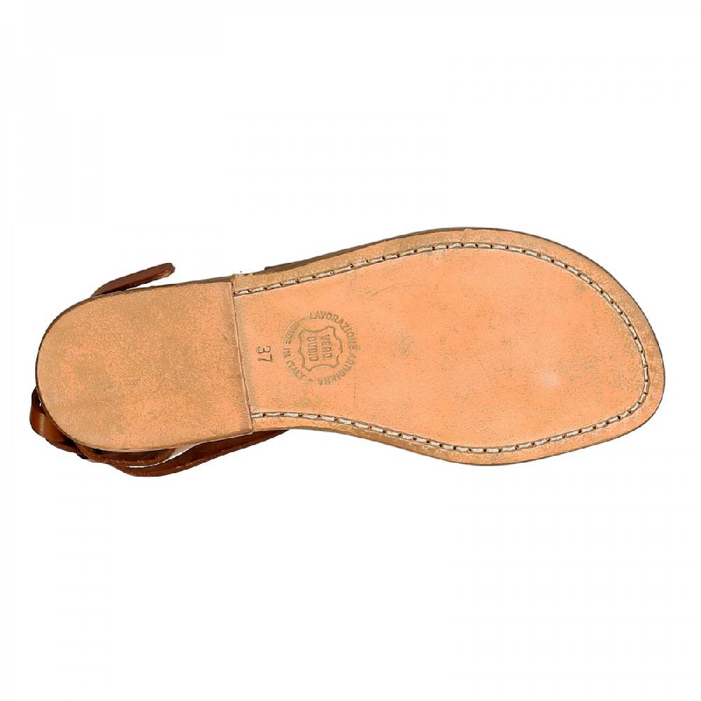 Lartigiano Del Cuoio Sandali donna fatti a mano in pelle colore cuoio Negozio