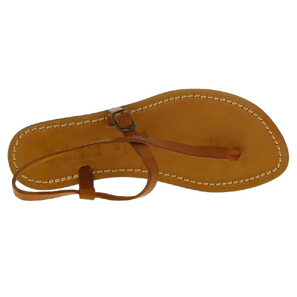 Lartigiano Del Cuoio Sandali infradito artigianali da donna in pelle color cuoio In Saldo