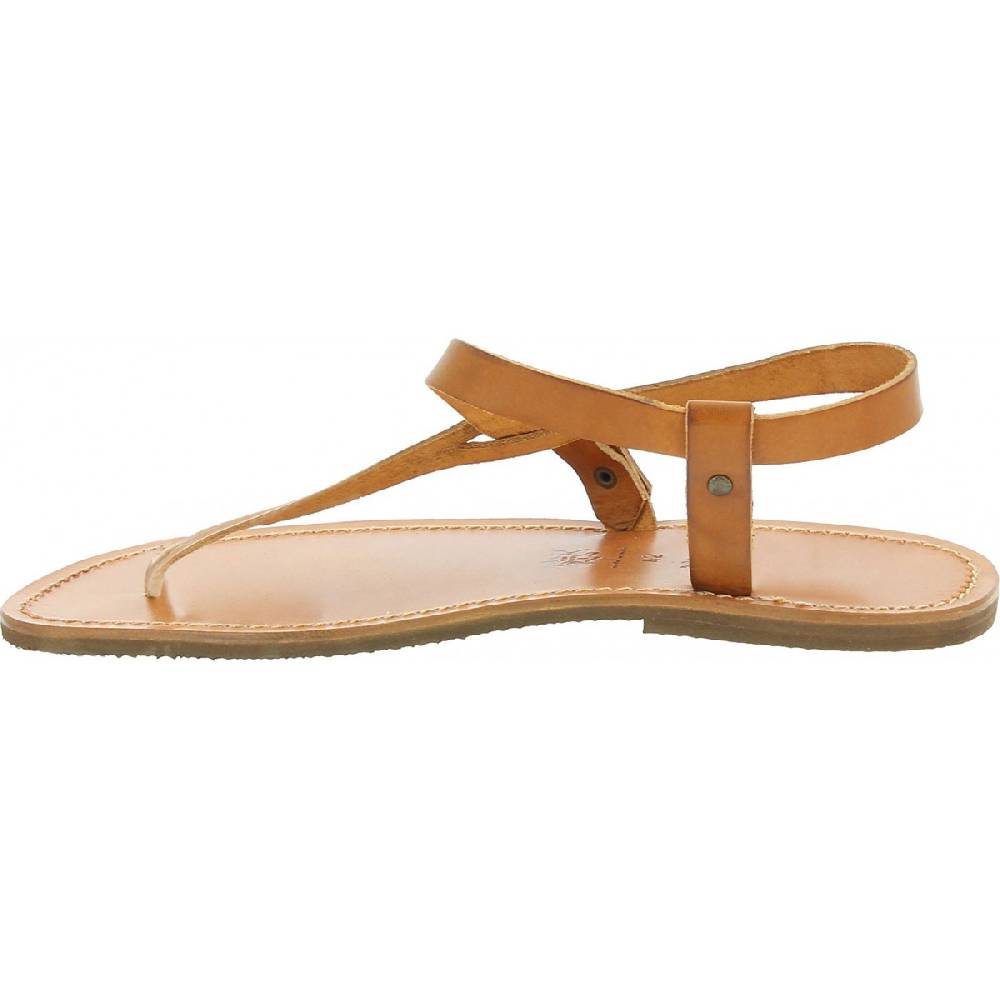 Lartigiano Del Cuoio Sandali infradito in cuoio marrone chiaro artigianali Promozione Limitata