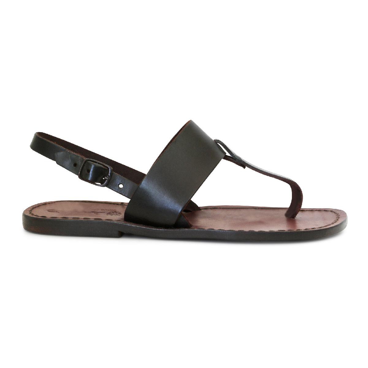 Lartigiano Del Cuoio Sandali infradito donna bassi in pelle testa di moro Sconto