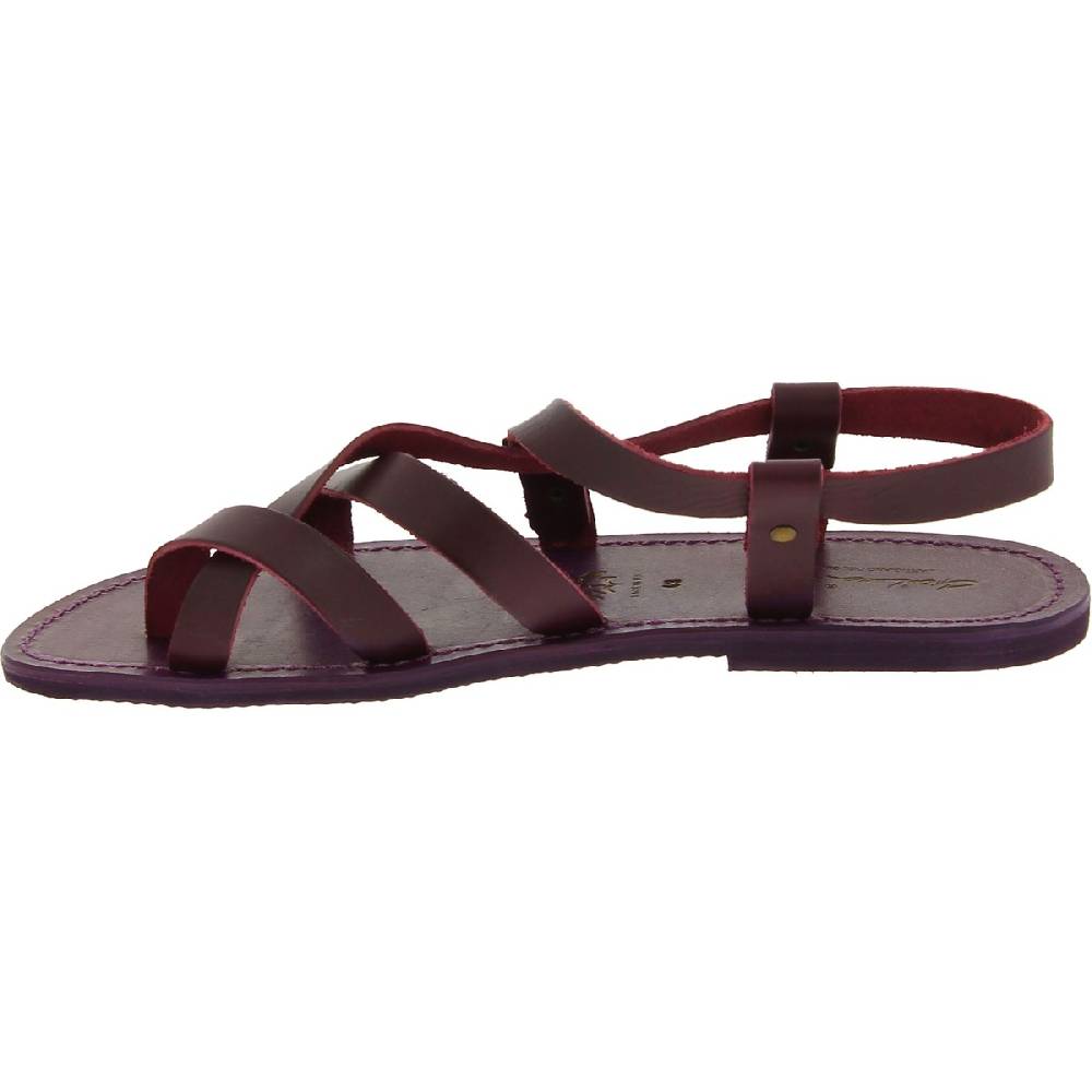 Lartigiano Del Cuoio Sandali uomo in cuoio artigianali in pelle color viola Outlet