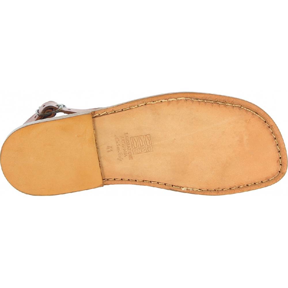 Lartigiano Del Cuoio Sandali romani da uomo in pelle color cuoio antico Offerte