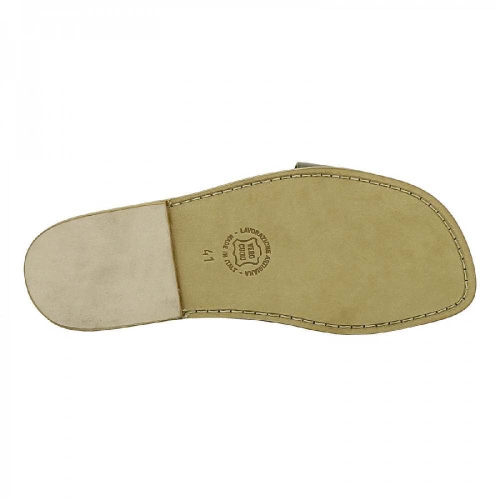 Lartigiano Del Cuoio Ciabatte infradito uomo in pelle color fango artigianali Hotsell