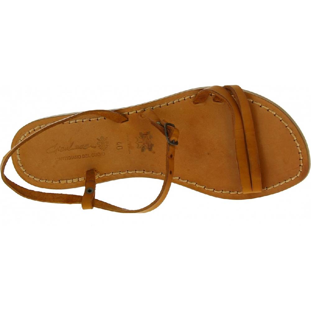 Lartigiano Del Cuoio Sandali schiava bassi da donna color cuoio Nuova