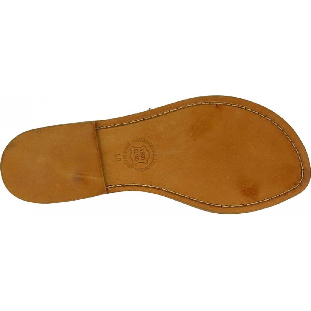 Lartigiano Del Cuoio Sandali schiava bassi da donna color cuoio Nuova