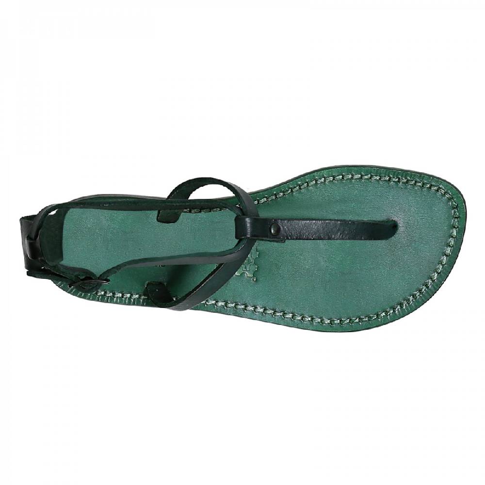 Lartigiano Del Cuoio Sandali infradito donna fatti a mano in pelle verde Promozione