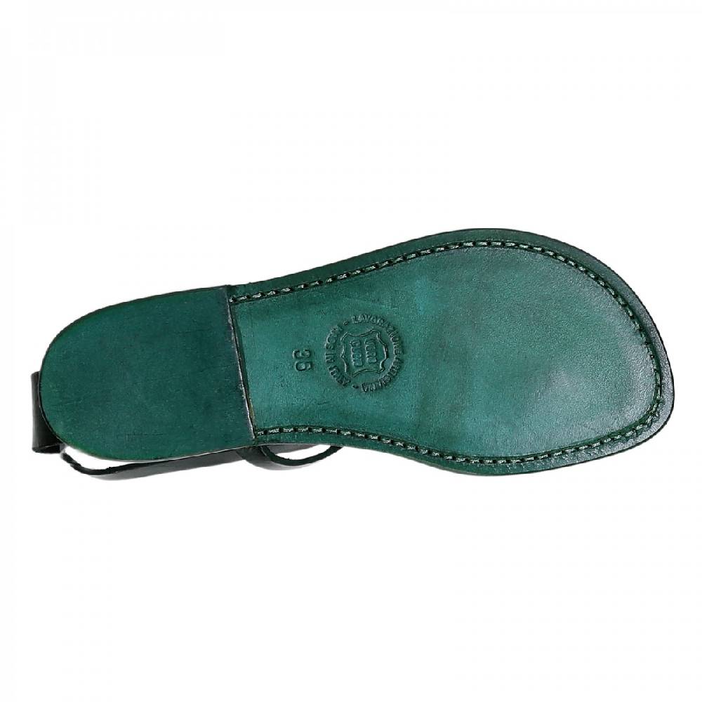 Lartigiano Del Cuoio Sandali infradito donna fatti a mano in pelle verde Promozione