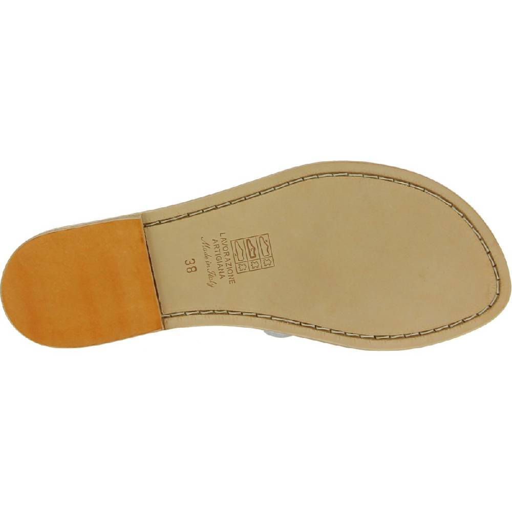 Lartigiano Del Cuoio Sandali da donna in pelle bianca fatti a mano in Italia Spedizione Gratuita