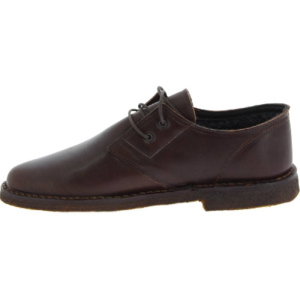 Lartigiano Del Cuoio Scarpe basse da uomo in pelle marrone scuro con fodera invernale Pezzi Unici