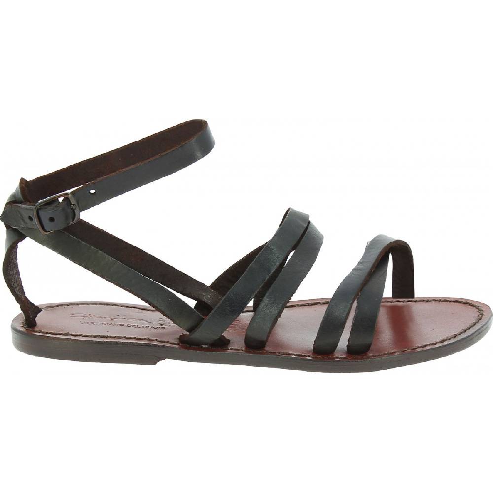Lartigiano Del Cuoio Sandali donna artigianali in pelle testa di moro Sconto