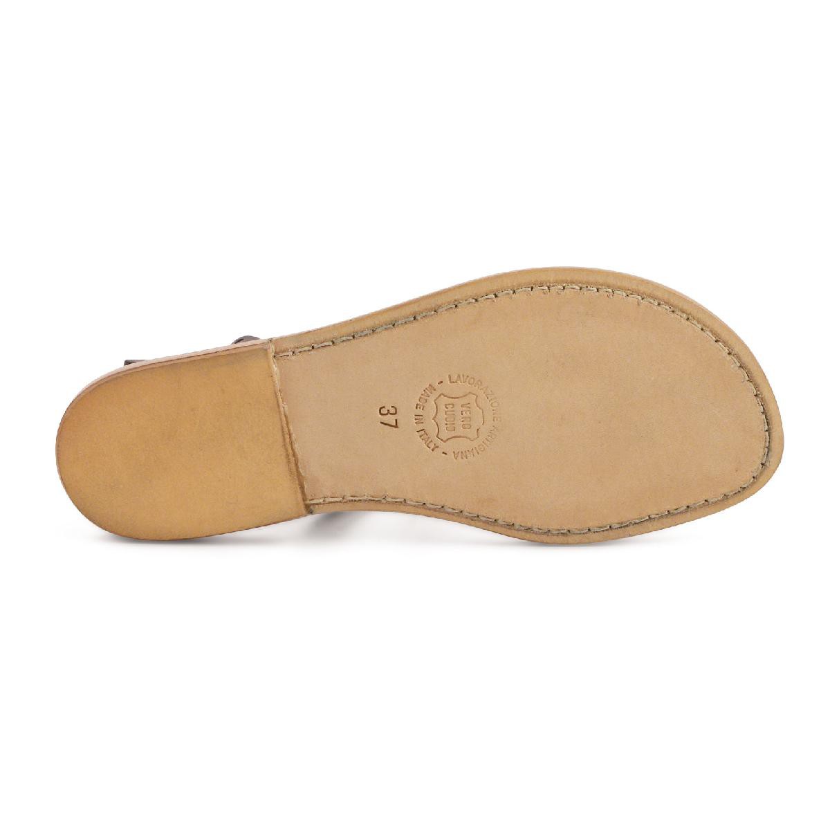 Lartigiano Del Cuoio Sandalo infradito in pelle nero artigianali da donna Vendita Calda