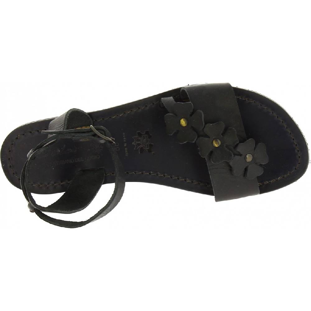 Lartigiano Del Cuoio Sandali bassi donna artigianali in pelle color nero Negozio