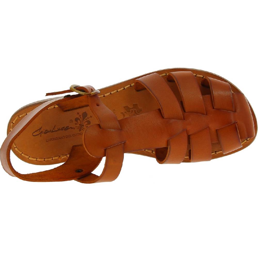 Lartigiano Del Cuoio Sandali bassi in pelle color cuoio fatti a mano in Italia Italy