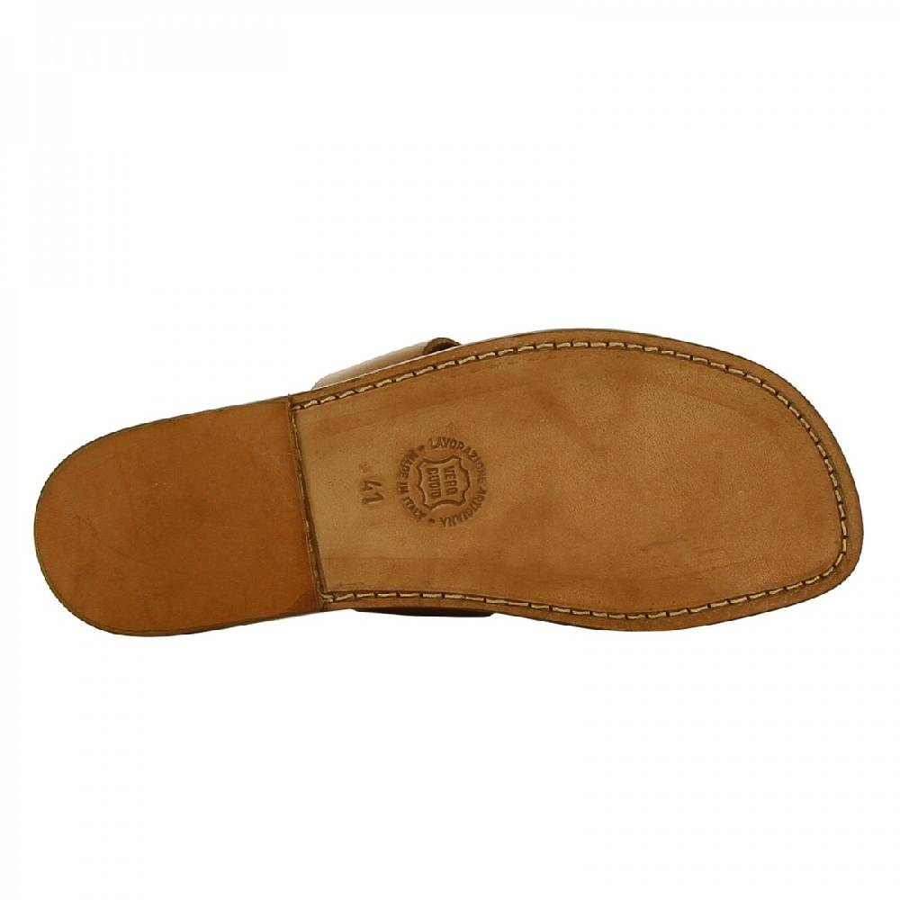 Lartigiano Del Cuoio Sandali francescani uomo in pelle color cuoio artigianali Qualità Garantita