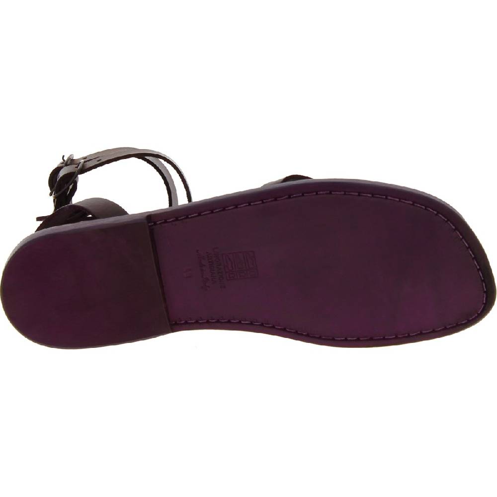 Lartigiano Del Cuoio Sandalo gladiatore uomo in pelle color prugna fatto a mano Negozi Online
