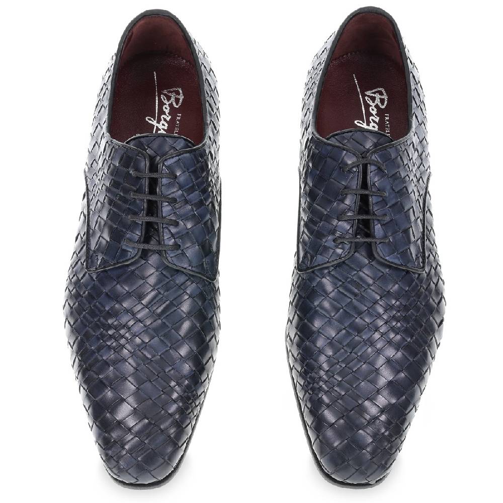Lartigiano Del Cuoio Derby in Pelle Intrecciata a Mano - Fratelli Borgioli - Artigianalità Italiana Moda