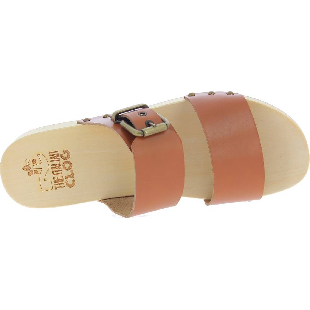 Lartigiano Del Cuoio Zoccoli artigianali da uomo con doppia fascia regolabile in pelle marrone Flash Sale