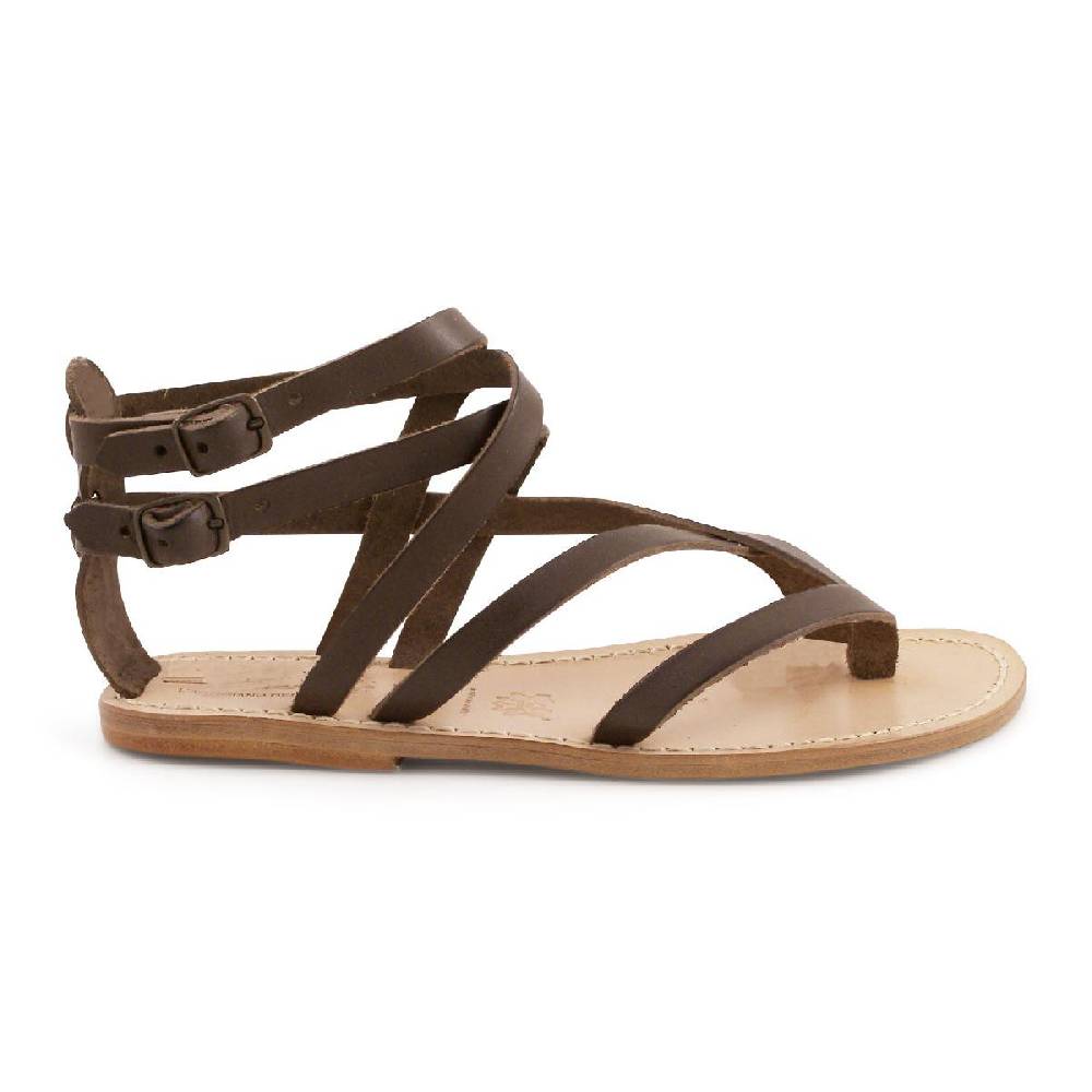 Lartigiano Del Cuoio Sandali gladiatore donna in pelle marrone artigianali Negozi Online