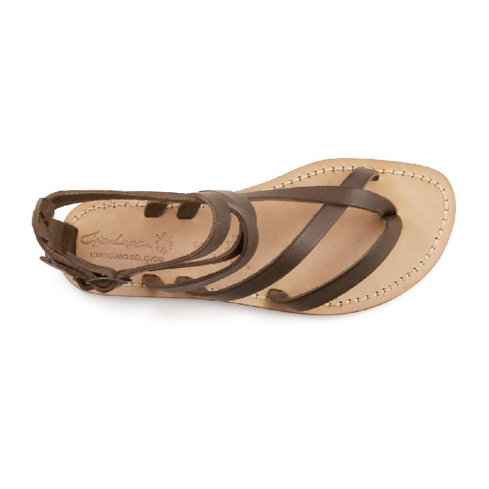 Lartigiano Del Cuoio Sandali gladiatore donna in pelle marrone artigianali Negozi Online