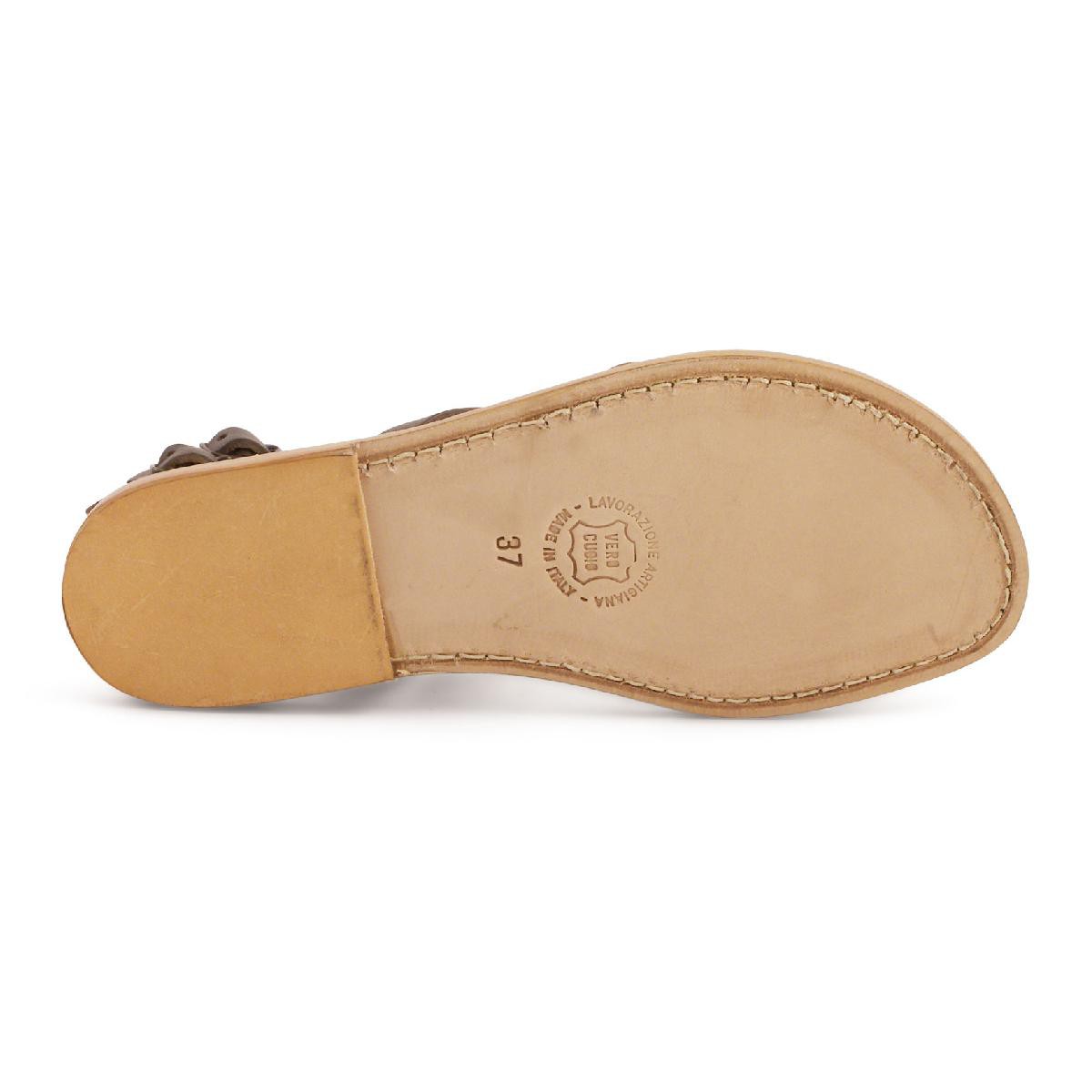 Lartigiano Del Cuoio Sandali gladiatore donna in pelle marrone artigianali Negozi Online