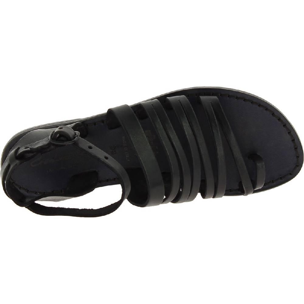 Lartigiano Del Cuoio Sandali infradito donna fatti a mano in pelle nera Presa
