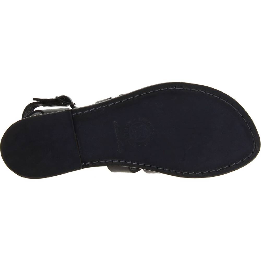 Lartigiano Del Cuoio Sandali infradito donna fatti a mano in pelle nera Presa