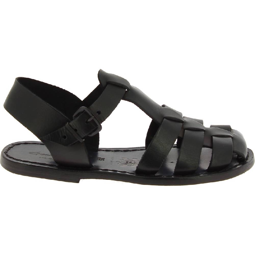 Lartigiano Del Cuoio Sandali bassi da donna in pelle nero fatti a mano in Italia Sconto