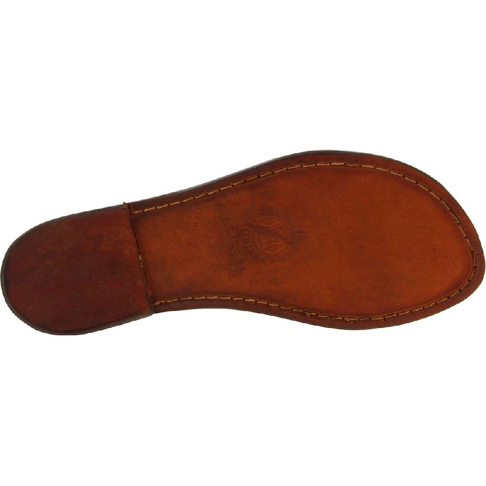 Lartigiano Del Cuoio Ciabatte da donna in pelle marrone scuro artigianali Offerta
